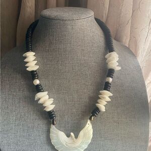 Vintage Carved MOP Thunderbird Necklace